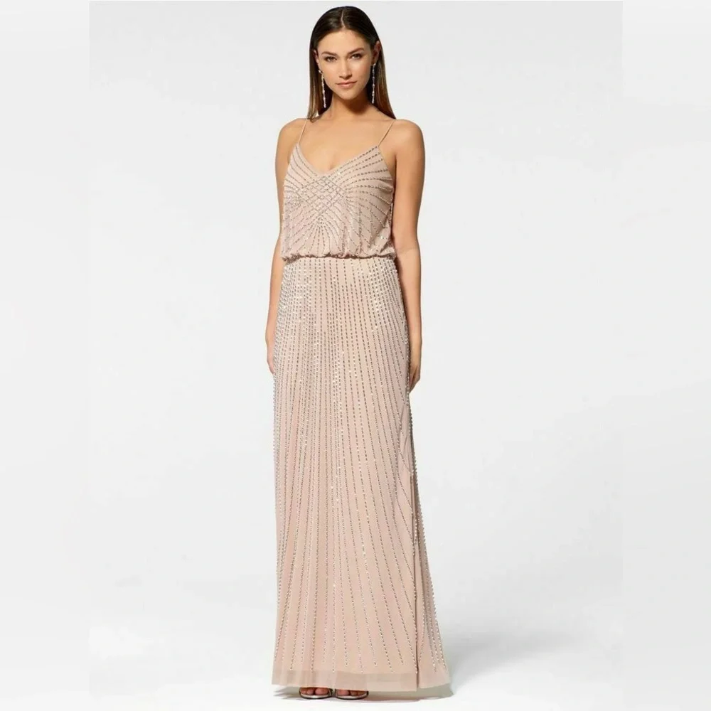 NWT XScape Elegant Tan Evening Dress - Size 8